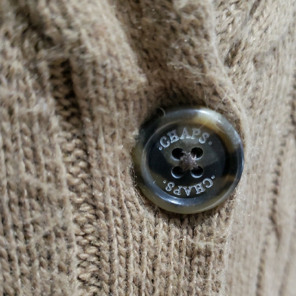 Chaps Button Front Wool Angora Blend Collared Cab… - image 3